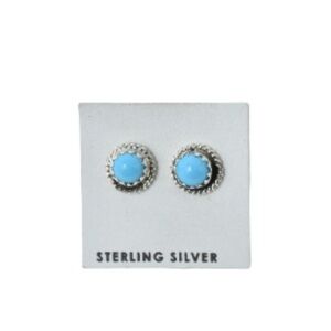 Kingman Turquoise Post Earrings by Theophilia Begay